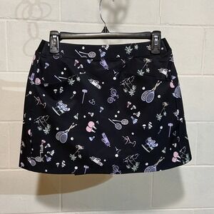 RLX Ralph Lauren Women's  17" Golf Aim Skort SMALL Black Racquet Stretch‎ Sports
